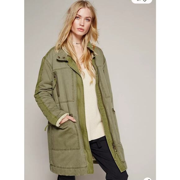 Free People Tallis Oversized green Sherpa‎ Parka - Picture 1 of 15